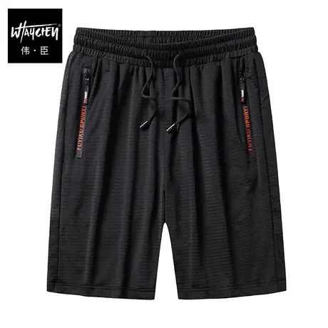 伟臣夏季新品冰丝大码休闲短裤男胖子加肥加大轻薄网眼运动五分裤商品大图