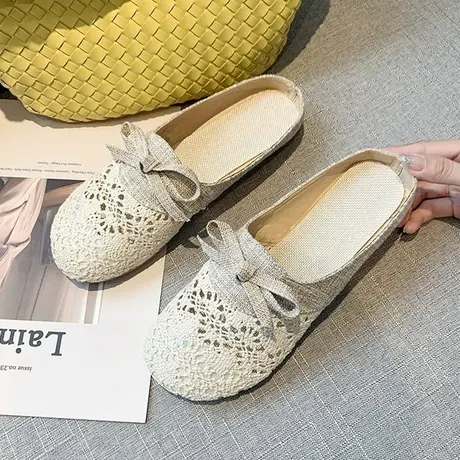 包头半拖鞋女夏季舒适透气外穿凉拖鞋2023年新款韩版懒人穆勒鞋潮图片