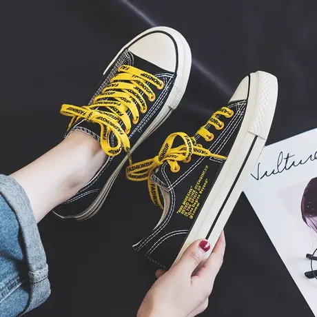 联名帆布鞋女鞋2023春季新款百搭板鞋韩版学生爆改休闲鞋低帮布鞋商品大图