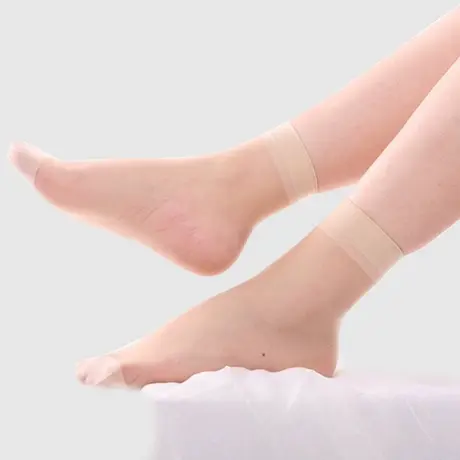 5双装 浪莎短丝袜 薄 夏季 透明短袜女袜包芯丝 脚尖加固图片