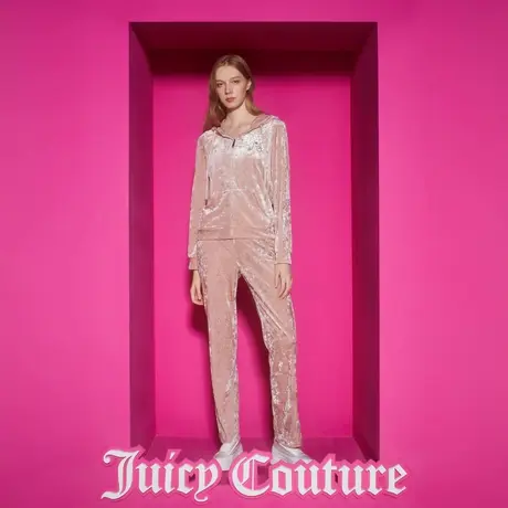 Juicy Couture橘滋女装新款女装玫瑰花园彩钻丝绒外套图片