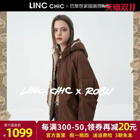 2022金羽杰#LINC设计师联名系列#拼接夹克短款羽绒服女Y22802510商品大图