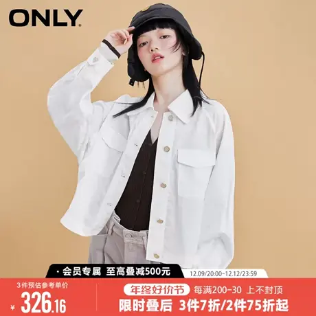 ONLY时尚宽松休闲棋盘格翻领长袖短外套女|122336008商品大图