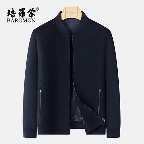 BAROMON/培罗蒙2023秋冬新款休闲保暖茄克棒球领男士羊毛夹克外套商品大图