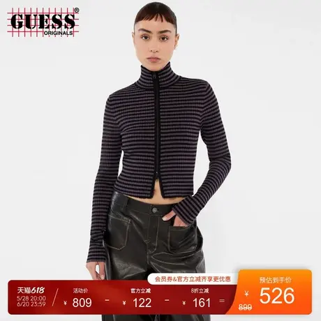 GUESSOriginals25年新款春季女士潮流小众针织开衫-W5RR44Z1090商品大图