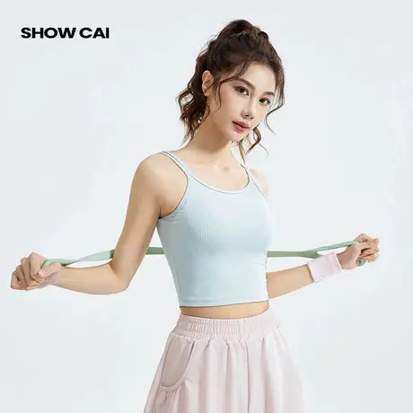 Showcai运动内衣女2025防震跑步背心带胸垫健身服高强度瑜伽上衣商品大图