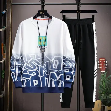 春秋季青少年卫衣套装12岁男孩大童T恤14初中学生休闲运动两件套商品大图