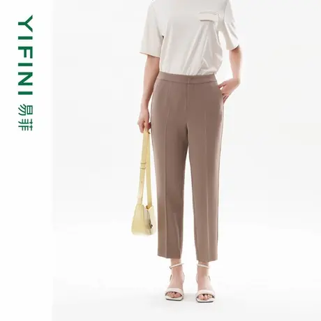 [专柜同款]Yifini/易菲休闲通勤时尚百搭锥型裤女夏季新款九分裤商品大图