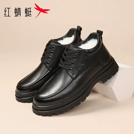 红蜻蜓男鞋冬季鞋子男士高帮休闲皮鞋男真皮加绒保暖加厚棉鞋爸爸商品大图