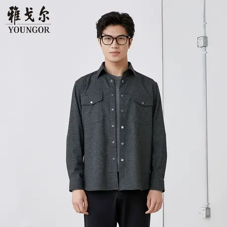 【柔软易打理】D系雅戈尔衬衫秋季新款免烫商务休闲长袖衬衫商品大图