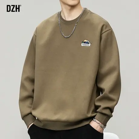 男士圆领卫衣男秋季潮牌长袖上衣男装2023年新款衣服男生秋装外套商品大图