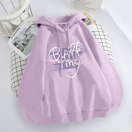 ZR真维斯卫衣春秋季女2023新款紫色连帽别致高级显瘦感女卫衣外套图片