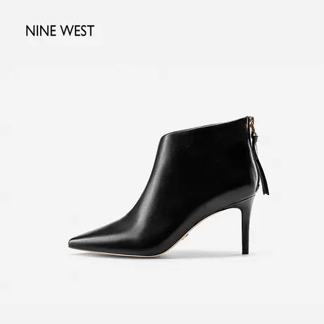 Nine West/玖熙时装靴女秋冬新款羊皮细跟尖头靴子高跟鞋短靴踝靴商品大图