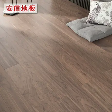 安信黑胡桃新三层致尚胡桃实木复合锁扣地板E0级地暖适用商品大图
