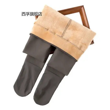 加大码灰透肤打底裤踩脚 加绒加厚黑透肤连裤袜秋冬高腰女裤胖MM商品大图