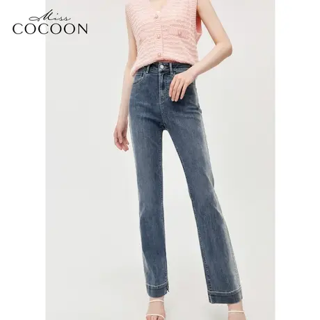 MISSCOCOON渐变水洗裤子24春装新款女时尚直筒牛仔裤商品大图