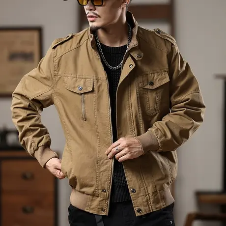 复古防风外套百搭潮流工装男夹克上衣男士休闲男秋冬款外套商品大图