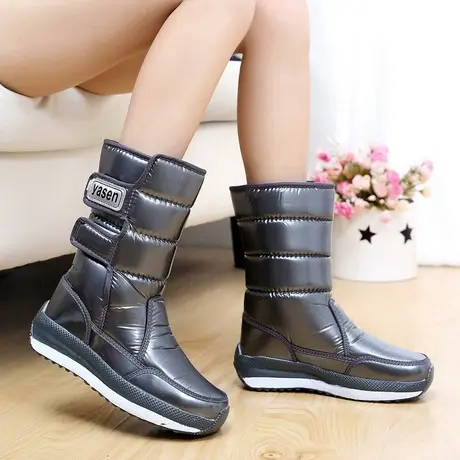 东北旅行高筒雪地靴女加厚冬季防水防滑靴子户外雪地鞋保暖大棉鞋图片