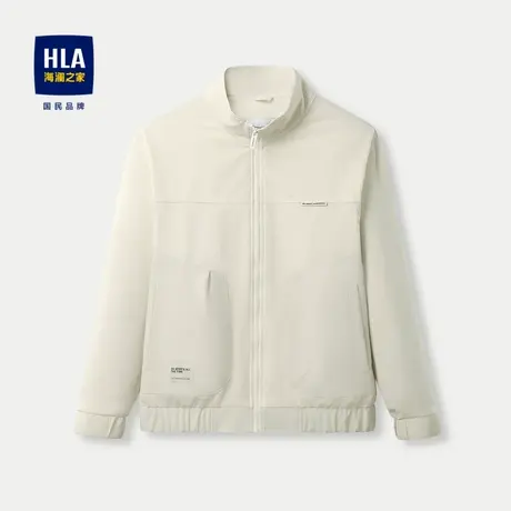 HLA/海澜之家立领夹克2024春夏新款立领清新休闲纤滑防风外套男士图片