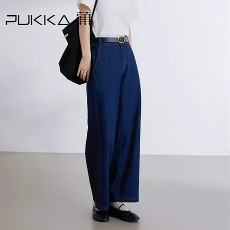 蒲PUKKA 牛仔裤女2024春装新品宽松显瘦休闲九分直筒裤图片