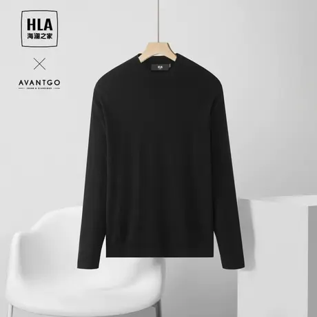 HLA/海澜之家轻商务经典系列长袖针织衫羊毛蓬松保暖上衣图片