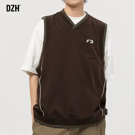 男生套头背心男款春夏宽松坎肩2024年新款美式潮牌学生短袖上衣服图片