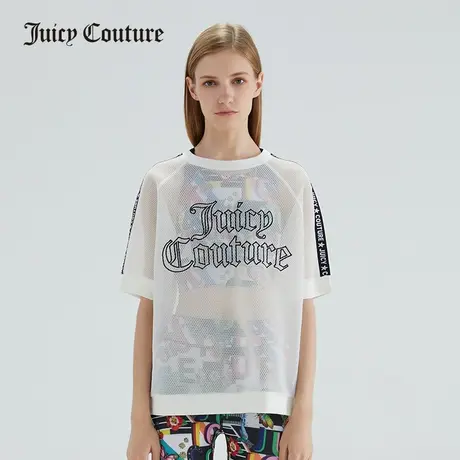 Juicy Couture橘滋夏季新品镂空半袖上衣时尚圆领罩衫短袖T恤女商品大图