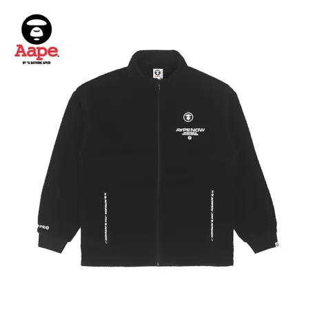 Aape旗舰店男装秋冬猿颜徽章潮流摇粒绒卫衣外套3849XXH图片