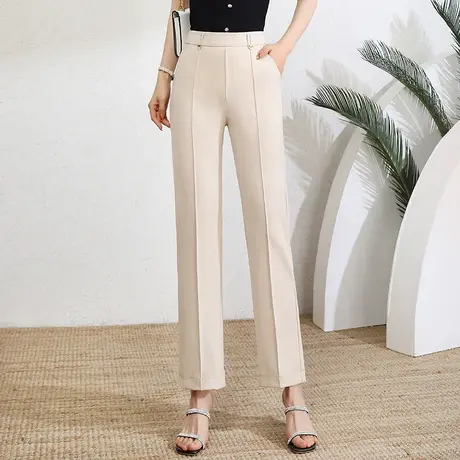韩版窄版直筒裤女春夏2023新款通勤垂感显瘦西装裤小个子休闲长裤商品大图