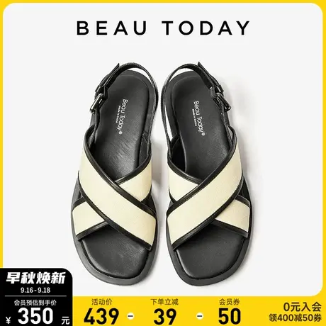 Beautoday凉鞋女夏款BT凉鞋拖女夏外穿精致配裙子凉鞋黑色凉鞋女商品大图