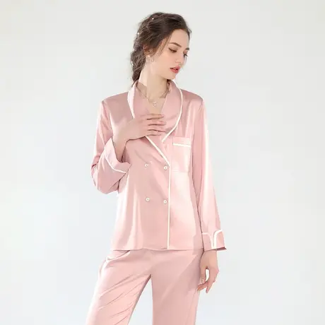 冰丝睡衣女春秋款高级感长袖2023年新款薄丝绸凉感家居服套装夏季商品大图