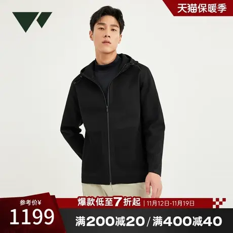 七匹狼短装连帽一体织夹克外套男士2023秋季新款潮流男装休闲卫衣图片