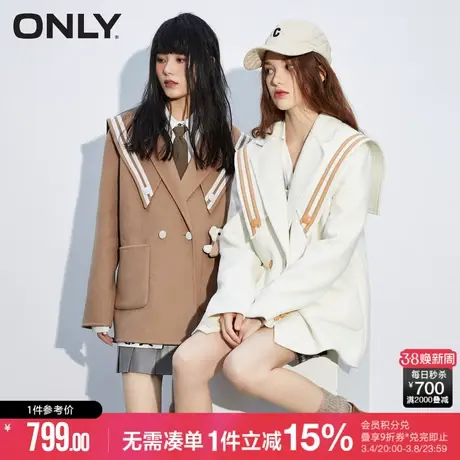 ONLY冬季学院风减龄短款双面呢大衣外套女12234S010图片
