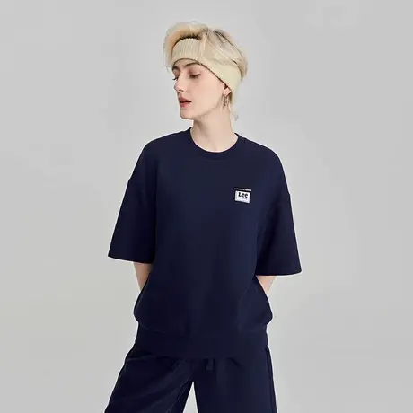 Lee商场同款23早秋新品舒适华夫格男女同款短袖卫衣LUT006679203图片