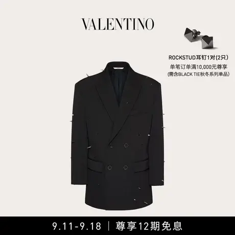 【12期免息】华伦天奴VALENTINO男士铆钉装饰双排扣羊毛夹克商品大图