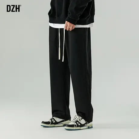男士黑色裤子运动裤男春夏潮流宽松秋季运动休闲裤直筒垂感阔腿裤商品大图