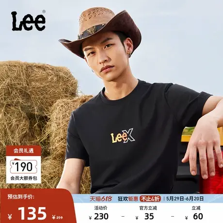 Lee25春夏新品标准版圆领Logo印花设计凉感轻薄男女同款短袖T恤潮商品大图