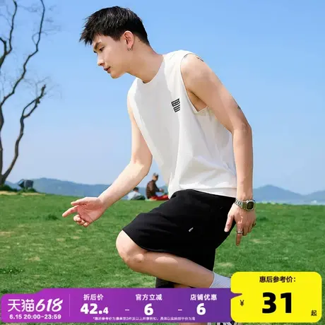 唐狮2025夏季新款男背心简约坎肩无袖T恤白色宽松内搭打底衫潮流t商品大图