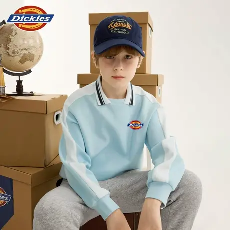 Dickies童装男童卫衣男孩秋季polo领上衣儿童2025新款薄款衣服秋A图片