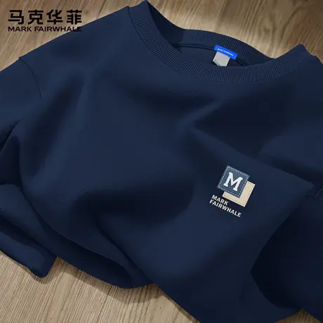 马克华菲卫衣男款秋季美式潮牌圆领上衣男生长袖无帽套头打底衫X图片