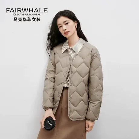 马克华菲2025新款轻薄羽绒服女冬季时尚百搭羽绒内胆V领保暖外套商品大图