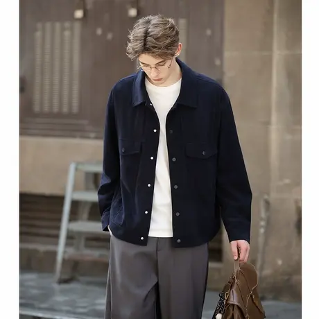 唐狮秋冬季外套男士翻领灯芯绒夹克厚款短外套休闲时尚男装TUTA图片