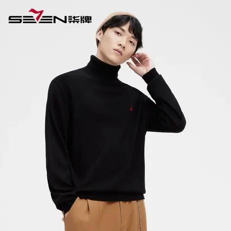 柒牌清仓潮牌SVNMDN男士毛衣商务休闲含羊毛半高领保暖舒适毛衫潮图片