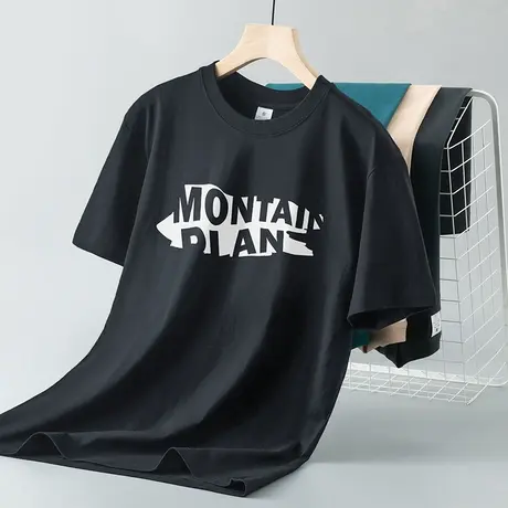 重磅纯棉短袖t恤男夏季宽松圆领上衣服美式潮牌全棉半袖潮流百搭商品大图