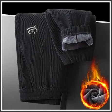 2023年新款冬季加棉加厚保暖休闲裤子秋冬款男生外穿加绒防寒卫裤商品大图