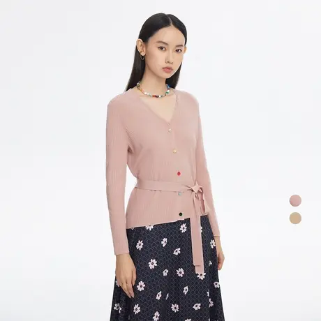 悦朗姿LANCY女士长袖针织开衫商场同款春夏新款时尚打底针织衫图片