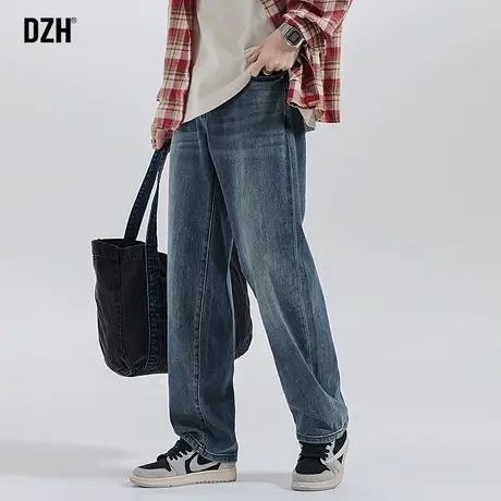 男士直筒牛仔裤男美式复古大码裤子男款2024年春季男裤休闲裤长裤商品大图