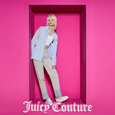 Juicy Couture橘滋女装新款慵懒空间撞色刺绣女休闲长裤商品大图