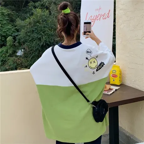 超火cec短袖t恤女韩版宽松ins洋气原宿bf慵懒风百搭polo衫上衣潮商品大图