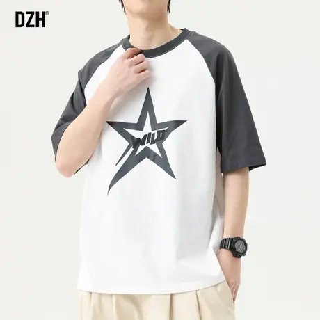 男生重磅t恤短袖美式高街盐系男友风衣服男夏季半袖情侣体恤宽松商品大图